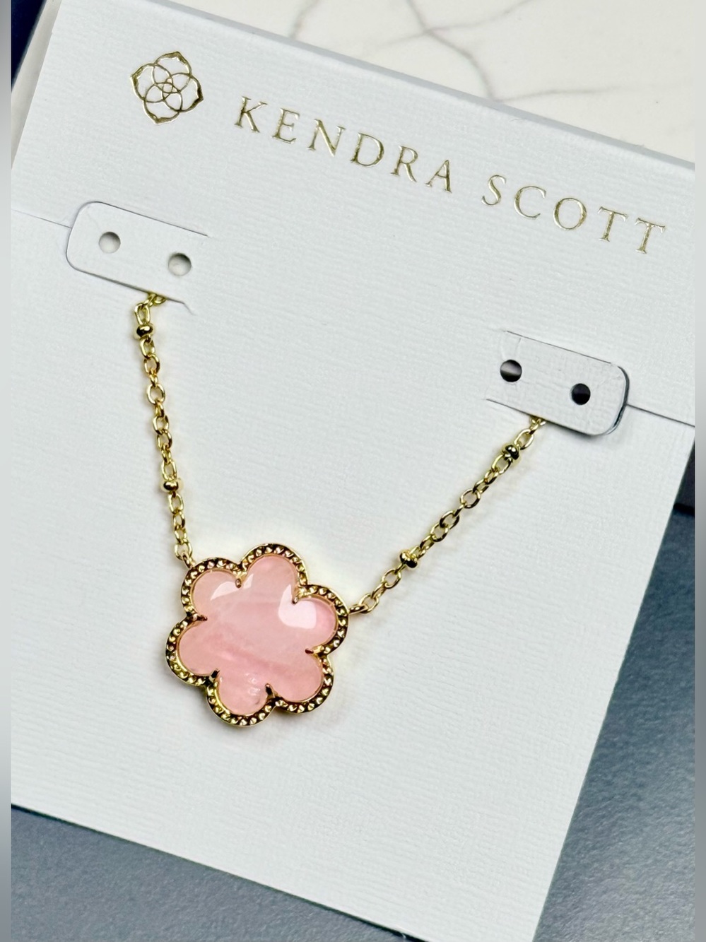 Kendra Scott x Target Cassie Gold Necklace in Rose Quartz